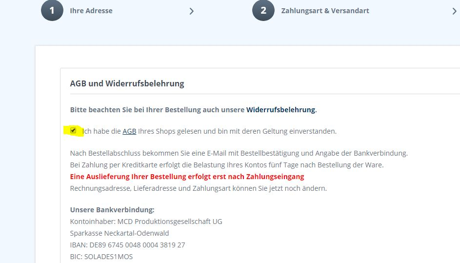 externe Seite von PayPal