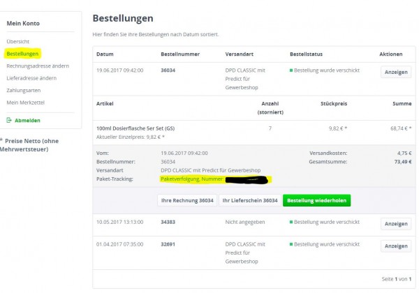 Paketverfolgung